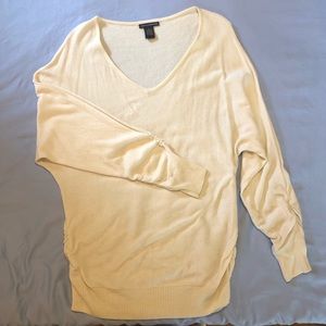 XL Cream SOFT Wool Blend Sweater with Rusching